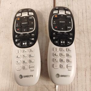 Lot of 2 DIRECTV RC73 RF IR Genie Remote Control Replacement White Black TESTED
